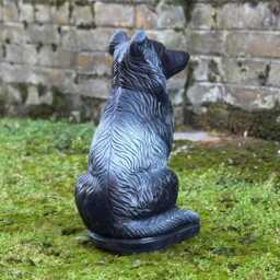 Massive Black Dog Statue Concrete Collie Sculpture Garden Pet Figurine Memorial Decoration Front Door Ornament Lover Gift - thumbnail 4