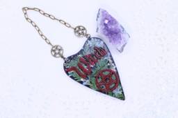 Green Witch Ouija Planchette Wall Hanging Floral Resin Oracle