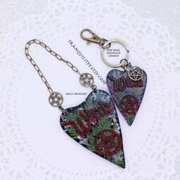 Green Witch Ouija Planchette Wall Hanging Floral Resin Oracle - thumbnail 4