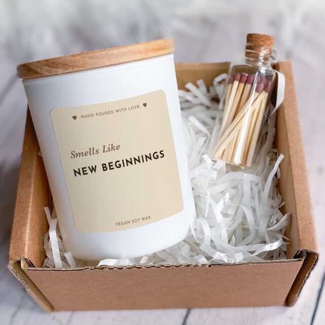 Smells Like New Beginnings Candle Gift Home Or Job Present For Her Him - image 1