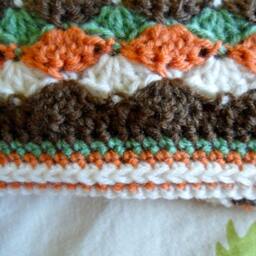 Shell Stripes Baby Afghan - Blanket Reversible - thumbnail 2