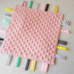 Sensory Blanket For Baby Girl Pink Unicorn Baby Shower Gift - thumbnail 4