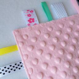 Sensory Blanket For Baby Girl Pink Unicorn Baby Shower Gift - thumbnail 3