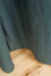 Tab Top Linen Curtain Panel Forest Green, Natural, & Creamy White
