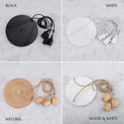 Bamboo Pendant Light - Triple Sphere Cluster, Woven Hanging Lamp - thumbnail 2