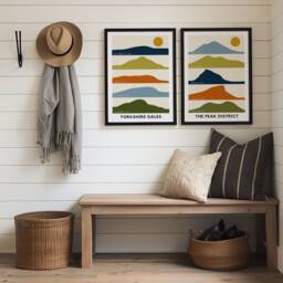 Yorkshire Dales Print Silhouette Mountain Art, National Park - thumbnail 3