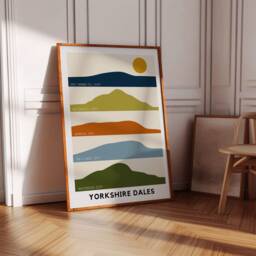 Yorkshire Dales Print Silhouette Mountain Art, National Park - thumbnail 2