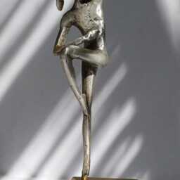 Tai Chi Chuan Miniature Figurine Sculpture in Sterling Silver & Bronze - thumbnail 2