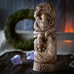 Handmade Oak Thor Statue Norse Pagan Altar Decor - thumbnail 2