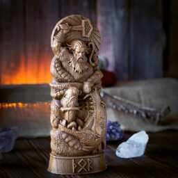 Handmade Oak Thor Statue Norse Pagan Altar Decor - thumbnail 3