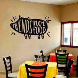 Vegan Wall Decal Friends Not Food Pig Sticker 1850 - thumbnail 1