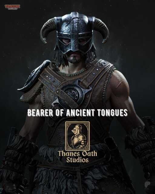 Bearer Of Ancient Tongues - Dragonborn Nord Warrior Explorer Medieavl Fantasy Dovahkiin Resin Figure 16K - image 1