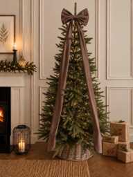 Luxury Handmade Brown Velvet Christmas Tree Topper With Long Tails - thumbnail 1