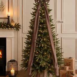 Luxury Handmade Brown Velvet Christmas Tree Topper With Long Tails - thumbnail 3
