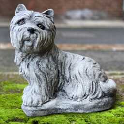Stone Westie Dog Sculpture Concrete Statue Cement Yorkie Figurine Outdoor Pet Ornament Dog Lover Gift Memorial Decoration - thumbnail 1