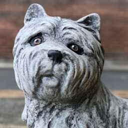 Stone Westie Dog Sculpture Concrete Statue Cement Yorkie Figurine Outdoor Pet Ornament Dog Lover Gift Memorial Decoration - thumbnail 2