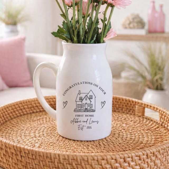 Personalised First Home Gift - New Small Vase Housewarming Moving in Couples Friend Christmas UK - image 1