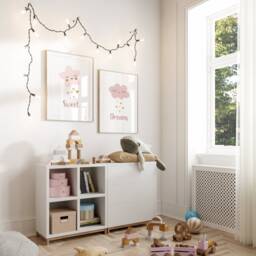 Sweet Dreams Print Girl Nursery Wall Art, Prints Girls Bedroom Decor, Star & Cloud Nursery, Decor - thumbnail 2
