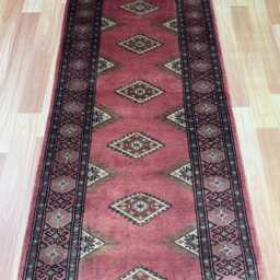 2x6 Pink Color Bokhara Rug - Runner Hallway Luxury Bukhara Fine Quality Woolen Afghan - thumbnail 3