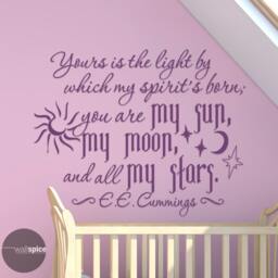 Yours Is The Light By Which My Spirit's Born Ee Cummings Quote Vinyl Wall Decal Sticker - thumbnail 2