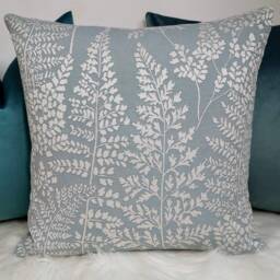 Luxury Designer Ferns On Duck Egg Background Cushion Cover John Lewis & Partners Fabric - Only Cover - thumbnail 1