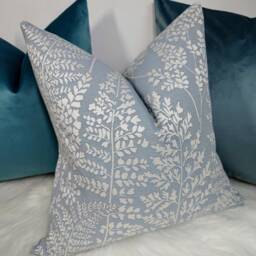 Luxury Designer Ferns On Duck Egg Background Cushion Cover John Lewis & Partners Fabric - Only Cover - thumbnail 3