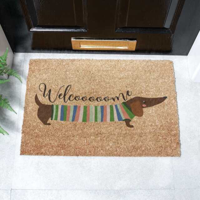 Welcome Sausage Dog Doormat - Home Decor Indoor 60 X 40cm - image 1