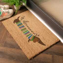 Welcome Sausage Dog Doormat - Home Decor Indoor 60 X 40cm - thumbnail 2