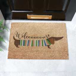 Welcome Sausage Dog Doormat - Home Decor Indoor 60 X 40cm