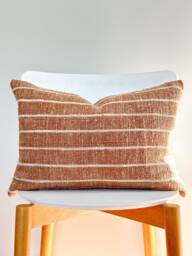 Brown Tribal Hemp Hand Woven Natural Dye Color Pillow Cover - thumbnail 1