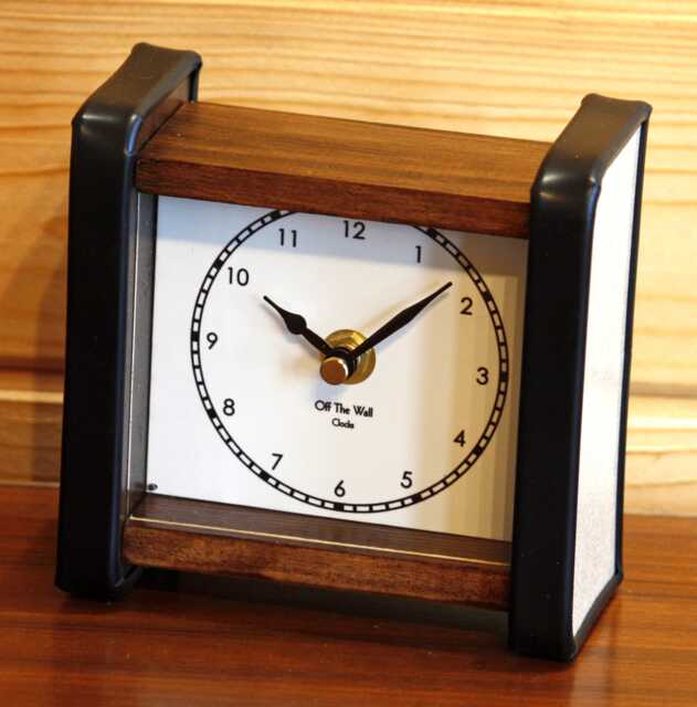 Vintage Style Mantel Clock - New 13cm Handmade Mid Century Retro Formica Unique Wooden Desk Gift Off The Wall Clocks - image 1
