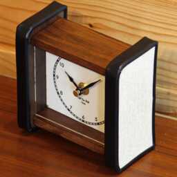 Vintage Style Mantel Clock - New 13cm Handmade Mid Century Retro Formica Unique Wooden Desk Gift Off The Wall Clocks - thumbnail 2