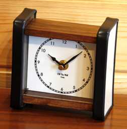 Vintage Style Mantel Clock - New 13cm Handmade Mid Century Retro Formica Unique Wooden Desk Gift Off The Wall Clocks - thumbnail 1