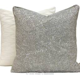 Luxury Designer Textured Contemporary Cream Satin Cushion Sofa Pillow Cover - thumbnail 4