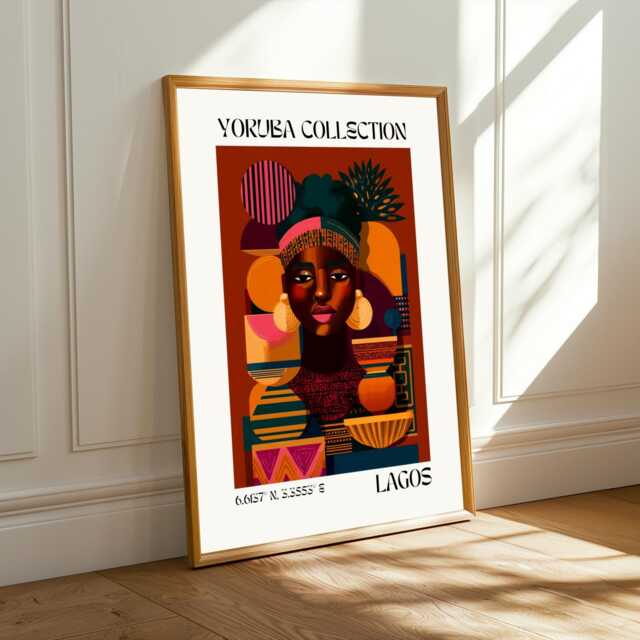 Lagos Culture Mosaic Portrait - Yoruba Collection - Poster Only - image 1