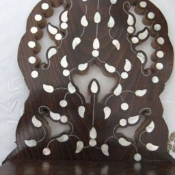 Handmade Walnut Candle Holder, Mother Of Pearl Inlay, Syrian Sconce - thumbnail 4