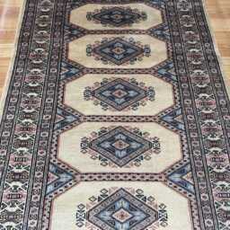3x6 Beige Color Bokhara Rug - 0.90x1.85 Bedroom Luxury Area Turkish Fine Quality Afghan - thumbnail 3