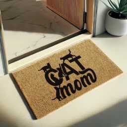 Cat Mom Doormat - Personal Welcome Mat For Feline Lovers, Cute Entry Rug Owners, Home Decor, Pet Lover Gift Housewarming - thumbnail 3