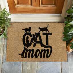 Cat Mom Doormat - Personal Welcome Mat For Feline Lovers, Cute Entry Rug Owners, Home Decor, Pet Lover Gift Housewarming - thumbnail 1