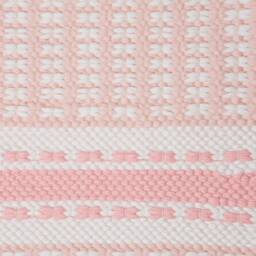 Pink & White Scandinavian Rug Handwoven Cotton Nursery Rug - 3x6 Ft - thumbnail 3