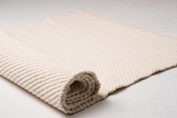 Handwoven Cotton Yoga Mat Natural White Washable Fitness Rug - thumbnail 1