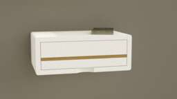 "Bedside Table White ""stripes"