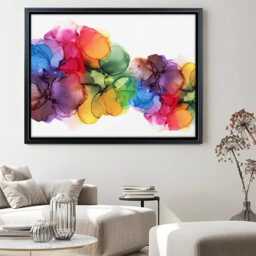 Watercolor Rainbow Canvas Print, Colorful Abstract Wall Decor - thumbnail 3