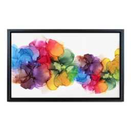 Watercolor Rainbow Canvas Print, Colorful Abstract Wall Decor - thumbnail 4