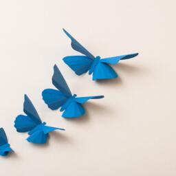 3D Wall Butterflies Palatinate Blue Butterfly Silhouettes For Girls Room, Nursery, & Home Art Decor - thumbnail 3