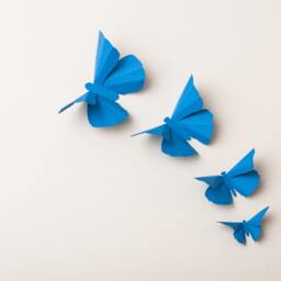 3D Wall Butterflies Palatinate Blue Butterfly Silhouettes For Girls Room, Nursery, & Home Art Decor - thumbnail 2