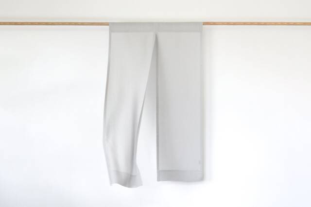 Light Gray Linen Noren Curtain, Japanese Room Divider - image 1