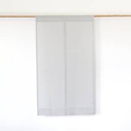 Light Gray Linen Noren Curtain, Japanese Room Divider - thumbnail 2