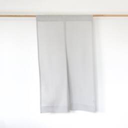 Light Gray Linen Noren Curtain, Japanese Room Divider - thumbnail 3