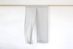 Light Gray Linen Noren Curtain, Japanese Room Divider - thumbnail 1